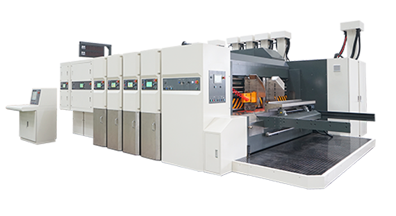 Máy in Flexo vi tính hóa sáu màu (In mặt trên) kết hợp xẻ rãnh và bế khuôn
